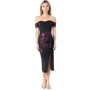 NWT Dress The Population Alani Black Fuchsia sequin Knee Length Small Formal